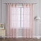Delien Voile Ausbrenner Gardine mit Ranken Muster transparenter Vorhang mit Schlaufen Wohnzimmer Gardinenschals BxH 140x225cm Pink 1 St.
