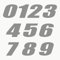 Autodomy Motorrad Motocross Nummer 10 Stücke | Startnummer Aufkleber Sie widerstehen Regen und Sonne | Vinyl Number Stickers Silber