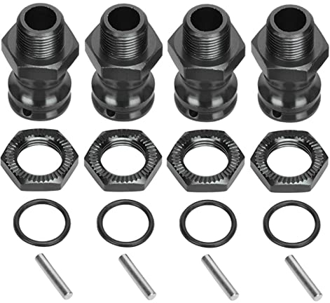 Alomejor 4 Stück Radnabenverlängerung RC 17 mm Sechskant 23 mm Radverlängerungsadapter Sechskantschrauber für 1/8 RC Automodell RC LKW