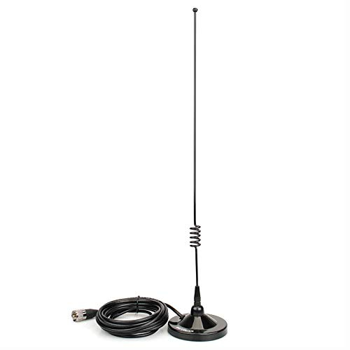 Retevis MR100 Antena de Radio de Coche, Doble Banda VHF/UHF Combinación de Antena y Montaje Magnético Móvil SL16 / PL259 Compatible con Radio de Coche Móvil RT95 RT98 RT90 RT73 RA25 (1 Paquete)