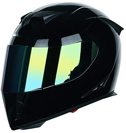 GAOZHE Casque de Moto intégral approuvé par Le Dot Moto cyclomoteur Casque de Course de vélo de Rue pour Adultes, Jeunes Hommes et Femmes-Noir Mat (lentille teintée)