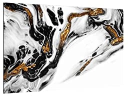 ALLboards Glas Magnettafel Marmor Marmorstein Marmelstein Wand Gold Weiß 90x60cm Glasbild Memoboard aus Glas Glastafel mit Marmurstein-Motiv Magnetwand zum Beschriften Magnetische Tafel Wandbild