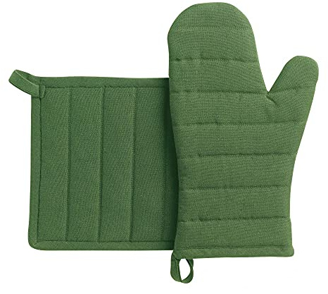 Set aus recyceltem Topflappen/Ofenhandschuh Jona 15 X 30 grün 15 x 30 cm Winkler