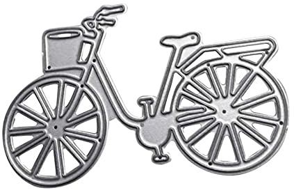 Scrapbooking Stanzformen DIY Form Fahrrad Form Stanzform DIY Scrapbook Schablone Papier Prägewerkzeug für Grußkarten – Silber