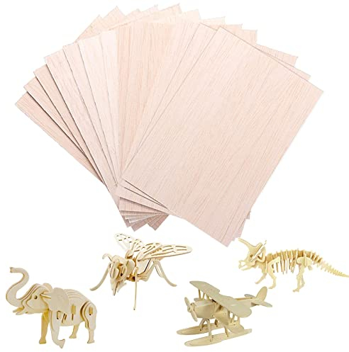 12 Pack Balsa Wood Sheets,Thin Craft Wood Board for House Aircraft Ship Boat Arts and Crafts, School Projects, Wooden DIY Ornaments (100x200x2mm)
