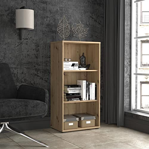 möbelando Regal Beistellregal Ablageregal Standregal Bücherregal Dekoregal Tembi IV Artisan Eiche