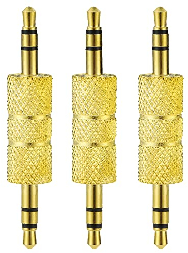 Greluma 3 pièces 3,5 mm (1/8) Adaptateur de coupleur stéréo mâle à mâle connecteur de Cordon auxiliaire Jack changeur de Genre