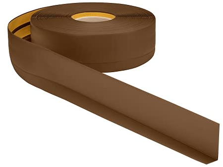 ProfiPVC Weichsockelleiste - Abschlussleiste aus PVC 50x20mm 5 Meter, selbstklebende Bodenleiste, flexible Knickleiste, auch für Küche und Badezimmer, Premium Weich Sockelleiste, Braun