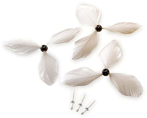 IMAGO ERSATZFEDERN BZW. Schwanzfedern für Windspiel Propeller Flattermöwen Flattervögel Möwen (1, Weiß)
