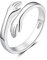 Zolkamery Umarmungsring Silber 925 Damen Ringe, 925 Sterling Silber Umarmung Paare Ringe, Verstellbar Umarmende Hände Trauringe Eheringe Verlobungsring, Unisex Veränderbar Zehenringe Öffnen Ring