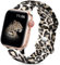 Upeak Bracelet Floral Double Face Compatible avec Apple Watch 40mm 41mm 38mm 42mm(Series 10), Silicone Bracelet Souple pour iWatch Series 10/9/8/6/5/4/3/2/1/SE, 38/40/41/42mm(S10)-M/L, Léopard