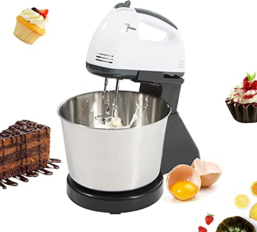 Elektrische Schneebesen 7 Geschwindigkeiten Küchenmaschine Standmixer 100W Elektrischer Rührgerät zum Backen