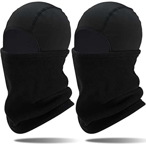 Arcweg Sturmhaube Balaclava Winter Kinder Skimaske Jungen Mädchen Atmungsaktiv Sturm Haube Antistatisch Sturmmaske Warm Motorradmaske Elastizität Winddicht für Motorrad Fahrrad Laufen Schwarz 2PCS