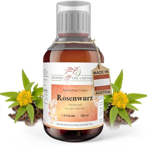 Rosenwurz Tinktur (alkoholfrei) 150ml | Rhodiola rosea Tropfen (1:4 Extrakt) | Top Premium Qualität aus Österreich | Veganes Nahrungsergänzungsmittel ohne Zusatzstoffe | Goldene Wurzel, Rosenrot