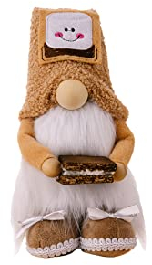 Super Idee süßer Wichtel mit Schokoladenkekse Glückswichtel Frühlingswichtel Zwerg Tischdeko Küchen Figuren Dekofigur Bäckerei Dekoration Geschenk Cafe Bäckerei Ornament Gnom Plüsch (Khaki)