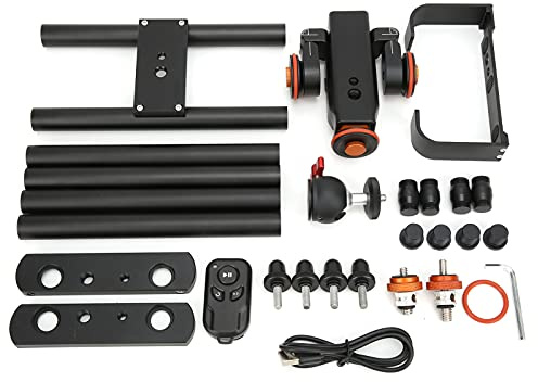 Kameraschieber mit Schienenschiene, 24-Zoll-Kameraschiene, 3-Fach-Kamera-Video-Motorisiertes Dolly-Auto mit Kugelkopf und Fernbedienung für DSLR-Camcorder, Traglast Bis zu 6,6 Lbs