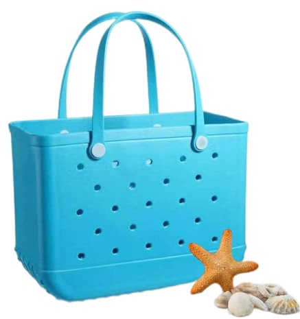 puzzlegame Strandtasche aus Gummi - Eva-Einkaufstasche aus Gummi mit Löchern | Langlebige offene Einkaufstasche Reisetaschen, große tragbare Handtasche für Strand-Pool-Sportarten
