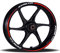 Adesivi Cerchioni Moto Set Completo per 2 Ruote 17 Pollici Strisce Cerchi Custom Vari Colori universale Mod.7 cod.RT007 (Modello 4)