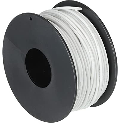 sourcing map 26AWG Elektrischer Draht 30 Meter Stromkabel 0,13 mm² Verzinntes Kupferkabel, Kfz Kabel Hohe Temperatur Litzenkabel Erdkabel Verlängerungskabel Klingeldraht für Kabelkanal, Weiß