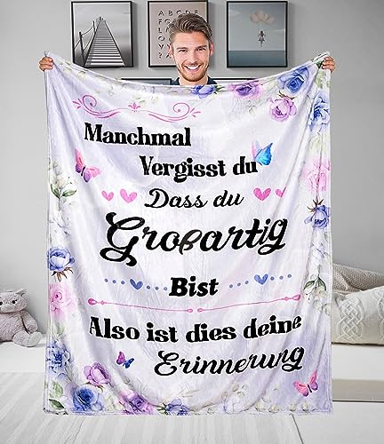 Adolgutty Geschenke für Frauen, Kuscheldecke Geburtstagsgeschenke für Frauen, Inspirierende Geschenke für Beste Freundin Kollegen Schwester Ehefrau Mama, Super Weiche Fleecedecke 150x130cm