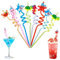 Lot de 8 Pailles Among Us en Plastique, Pailles réutilisables, Pailles Animaux Marins, pour Cocktails Plage, Piscine, Fête, Décorations d'anniversaire Couleurs Assorties