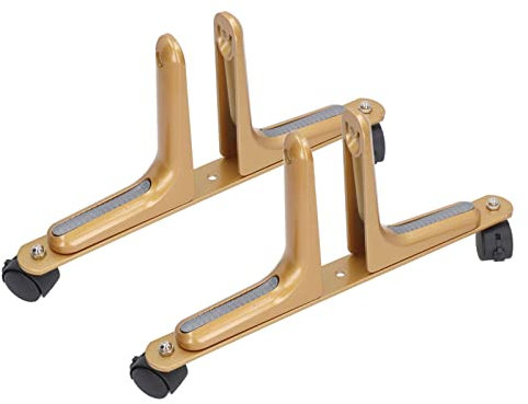 Yusat 2er-Set Raumteiler-Bildschirmhalter, Breite Verstellbar, Bewegliche Bildschirmtrennwand-Füße aus Aluminiumlegierung, Halter mit Rollen (Gold)