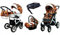 BabyLux® Bambimo Kinderwagen Set 4 in 1 - White Lux - incl. Babywanne, Buggy Sportsitz, Auto-Babyschale - Autositz - Kinderwagenset - Kombikinderwagen mit Wickeltasche, Regenschutz usw.