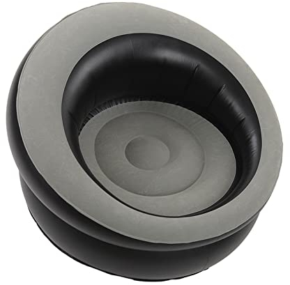 Aufblasbarer Sofa-Stuhl, Beflocktes Luftsofa, Aufblasbare Sofas, Aufblasbarer Lounge-Sessel für Wohnzimmer, Schlafzimmer, Lesezimmer, Büro, Balkon, Camping, Reisen (Grau)