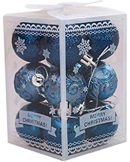 Weihnachtsschmuck zum Aufhängen weiß rot 12 Stück Weihnachtsbaum Weihnachtskugeln Dekorationen Kugeln Party Hochzeit Ornament Kisten Für Getränkeregal Weihnachtsdeko Deko & (Blue, One Size)