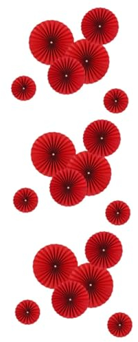 Warmhm 3 Sätze à 6 STK Blumenfächer Aus Papier Bodenaufkleber Für Das Büro Brautparty-Fans Weihnachtskranz Karnevalsbanner Hochzeitszimmerdekoration Faltfächer Weihnachten Hochzeitsbedarf