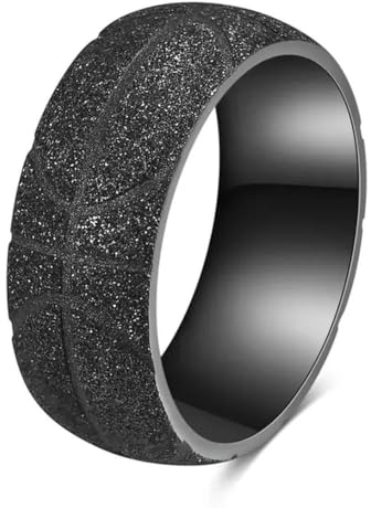 Basketball Matte Ring für Frauen Männer Schmuck Geschenk Edelstahl