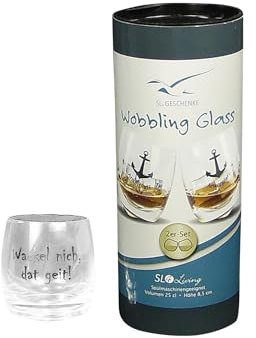 osters muschel-sammler-shop maritimes Wackelglas ┼ Wobbling Glass ┼ 2er SET in Geschenkbox ┼ TOP Qualität ┼ wackeln aber nicht kippen (Ankerplatz)