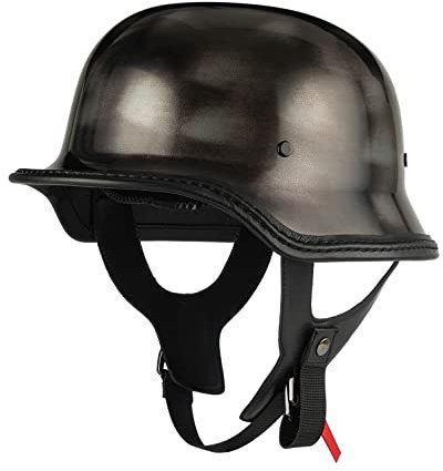 Casque Moto Demi-Jet Retro Casque Bol Moto Bols ECE Homologué Demi Casque De Moto pour Street Bike Cruiser Chopper Moped Scooter,Adultes Casques Moto Jet D,XL