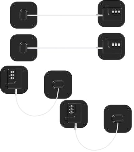 RMERVE Cabinet Lock, Refrigerator Lock for Refrigerator Safe, Cabinet Drawer Locks, Combination Lock for Refrigerator Cabinets, Refrigerator Locks for Children, Password Safety Lock (Black-4PCS)