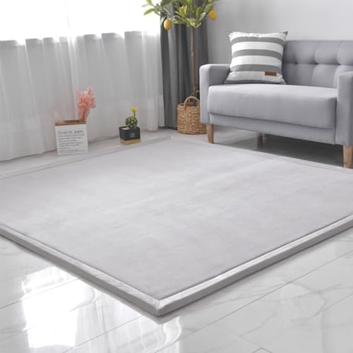 SETHEPACE Spielmatte Baby, 3CM Dicker Krabbelmatte (Silbergrau, 100x200CM)