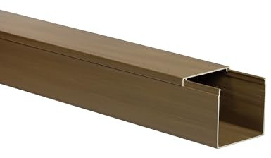 KOMIB 60x60 mm Kabelkanal/Kabelkanäle/Kabelführung - Schraubbar (mit Montagelochung im Boden) - Je Stange 2M (Braun - Holz Design, 30m (15x2M))