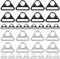 CiShow 32 Stk D Ringe, 25mm/38mm Metall Einsteller Dreieck, Dreieck Schnalle Versteller, Halbringe Triangle, Triangle D Ringe, Robuste D Ringe für Taschen, Kostüme, Hundeleine, Hardware-Zubehör, DIY
