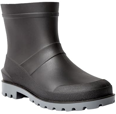 Stivali rotondi con tacco basso da pioggia da donna con fibbia punta media stivali da donna stivali in gomma da uomo taglia 8, A, 40 2/3 EU