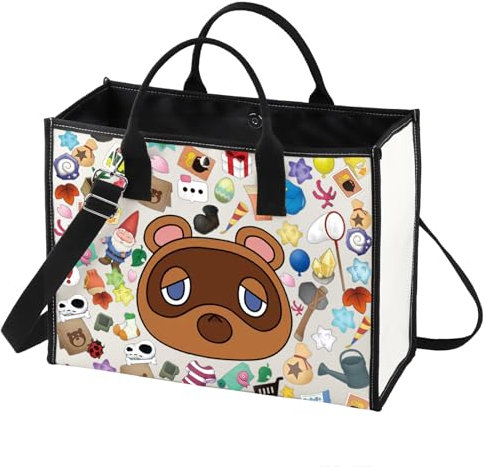 BWWKTOP Animal Tommy Tote Bag Video Gamer Geschenk Dorfbewohner Tier Umhängetasche Glocken Tasche Merch, Bells Bg, Einheitsgröße, Passform: