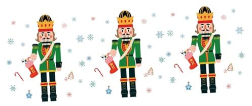 MAGICLULU 3sheets Nutcracker Window Clings Christmas Decorations Stickers Easy to Apply for Party Decor