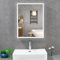 T&K LED Armoire Miroir de Salle de Bains avec éclairage et désembuage 50x65cm, avec Prise USB, Affichage de l'heure et de la température, dimmable en 3 Couleurs, Armoire de Toilette en Aluminium