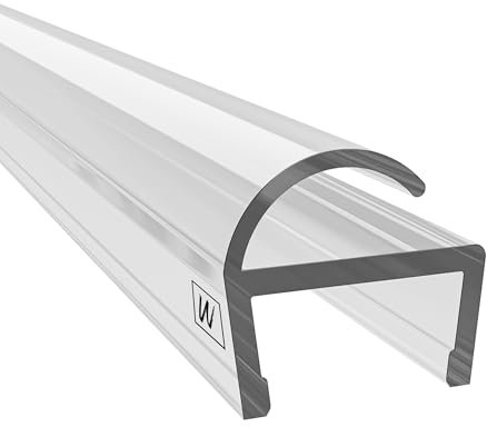 WAKA Premium Duschtür & Duschlippe PRO-G Duschdichtung Optisch Transparent, Duschdichtungen für Duschtüren 10mm Glas Länge 2000mm Duschkabinen Dichtungen & Duschtürdichtung mit der Besten Qualität