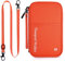 Asnews Portefeuilles Passeport de Voyage, Famille Porte-Passeport Organisateur Documents de Voyage pour 8 Passeports, Protège Passeport avec RFID pour Homme Femme, Orange