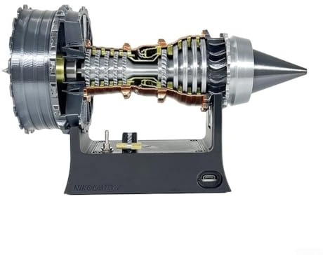 Oniissy Turbofan Engine Model Adjustable Speed Aircraft Engine Turbojet Engine Model,Adjustable Speed Turbojet Engine Model Realistic A380 Aircraft Replica