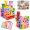 Vibbang Zahlenbausteine, Holz Zahlen, Holz Zahlenblock Spielzeug Set für Kinder, Montessori Zahlen, Bunt Stapelzahlen, Vorschul-Lernaktivitäten für Geburtstagsgeschenke, Familienspiel