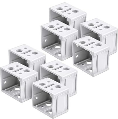 BRIOTA Lot de 8 supports de fixation pour stores vénitiens, supports de stores vénitiens blancs, supports de rail de rail pour la maison et le bureau