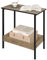 WOLTU Beistelltisch, Couchtisch mit 2 Ablagen, Konsolentisch mit Stauraum im Wohnzimmer, Wohnzimmertisch aus Metall Holzwerkstoff, Kleiner Sofatisch Schwarz Graue Holzoptik, 50x55x25 cm, BTS03grdc