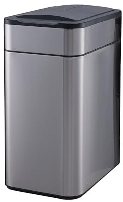 SVITA SE50L Sensormülleimer Abfalleimer Kücheneimer Automatik Mülleimer rechteckig mit Bewegungssensor Edelstahl 50l freistehend automatisch Silber