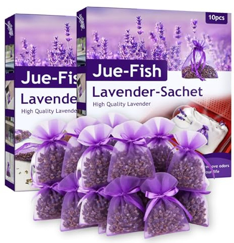 20 Stück Lavendel Säckchen 100% Natur Lavendelsäckchen Kleiderschrank-Motten-Schutz Aromatisches Schlaf-Hilfsmittel Für Kleiderschrank Auto und Räume Mottenschutz & Duft für Kleiderschränke