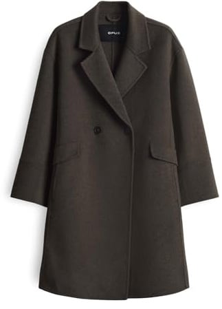 OPUS Damen Mantel | HAVILDA Doppelreiher aus Double Wollmix Midnight Brown, 38